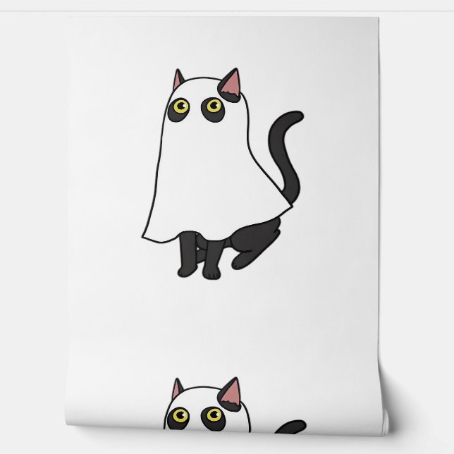 Papier Peint Ghost Cat Classic T-Shirt_2 (Déroulement)