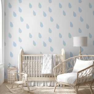 Papier Peint Giant Raindrops Motif Blue Pastel Couleur
