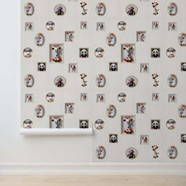 Papier Peint Giggly Giraffe Garden Behang (Application)