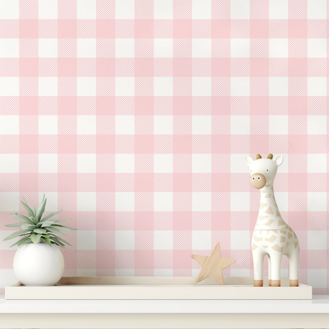 Papier Peint Gingham rose et blanc à carreaux (Créateur téléchargé)