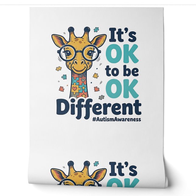 Papier Peint Girafe de sensibilisation à l'autisme C'est OK d'ê (Déroulement)