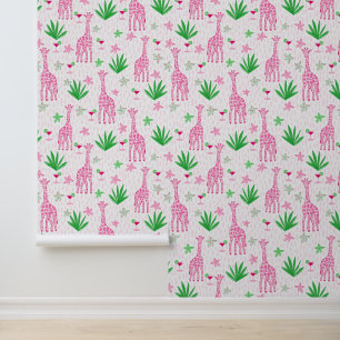 Papier Peint Girafes Préppy Cosmopolitans & Floral