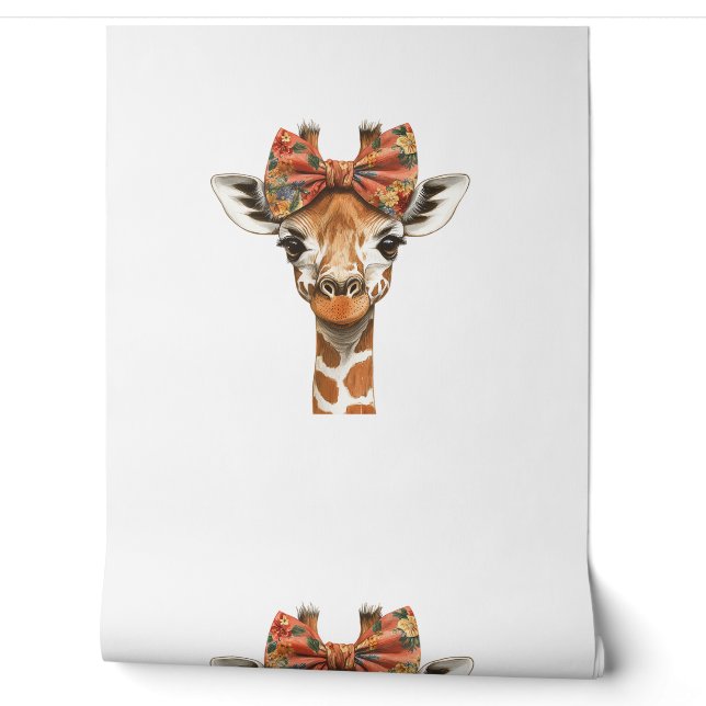 Papier Peint Giraffe Boho Fleur sauvage Coquette Bow Maman Mère (Déroulement)