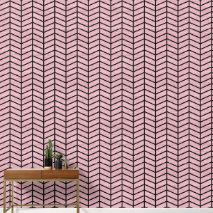 Papier Peint Girly Rustic Pink Chevron