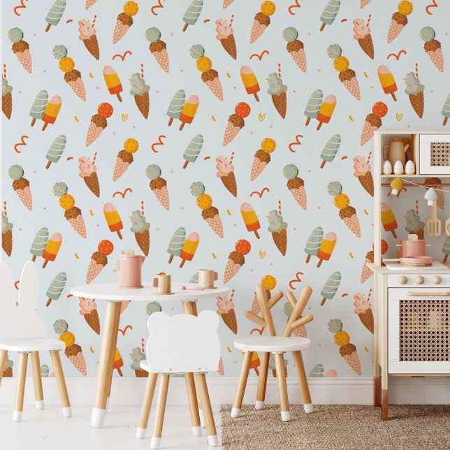 Papier Peint Glace Colorée Été Mignon (In situ)