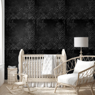 Papier Peint Glimmery Onyx Grunge Tambour noir argenté