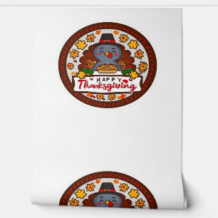 Papier Peint Gnome de Thanksgiving mignon avec Turquie Illustra