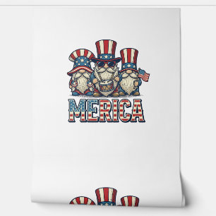 Papier Peint Gnome Patriotique Merica Design Vector Vintage_1
