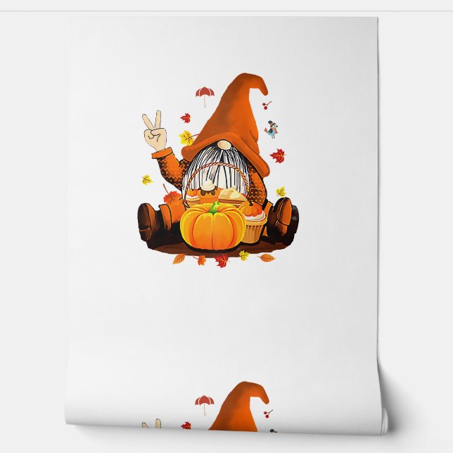 Papier Peint Gnomes Automne Mignonne Halloween Thanksgiving Lon (Déroulement)