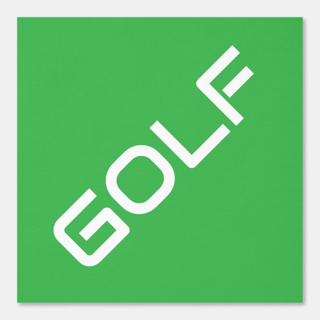 Papier Peint GOLF Moderne Blanc Texte brillant Vert Arrière - p (Recto)
