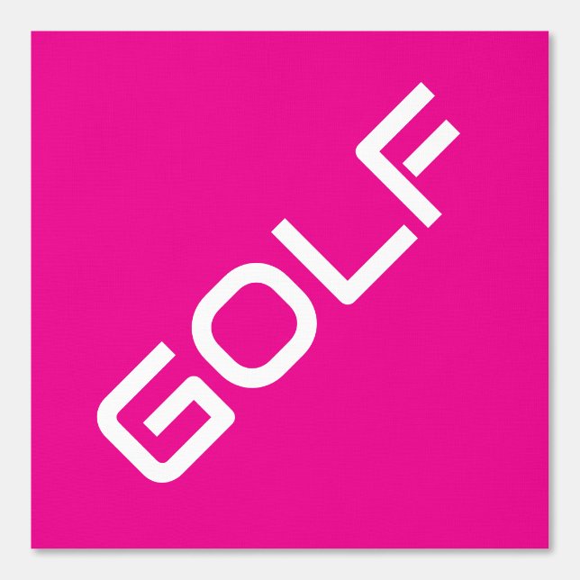 Papier Peint GOLF Moderne Texte blanc Arrière - plan rose vif (Recto)