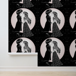 Papier Peint Gothique Emo Enfants Kiss Valentine's Day
