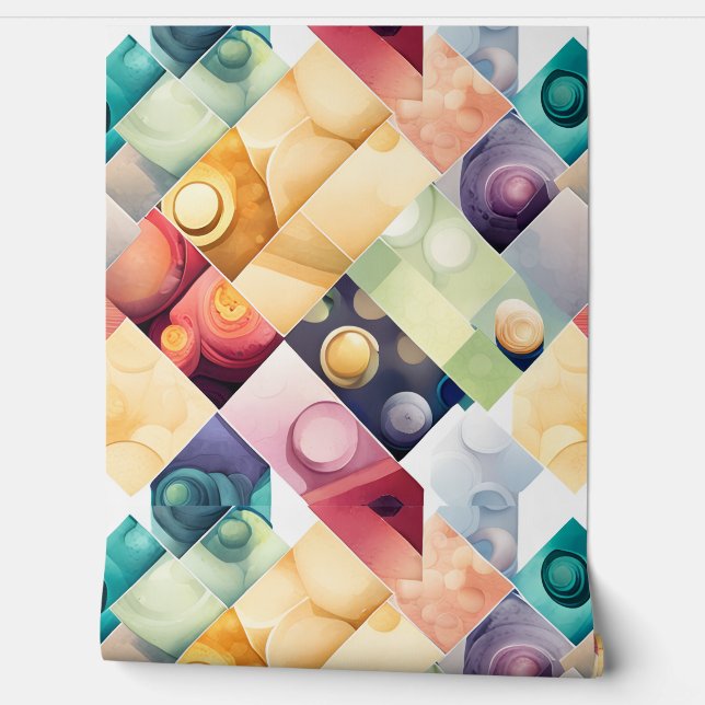 Papier Peint Gouttes Géométriques (Déroulement)