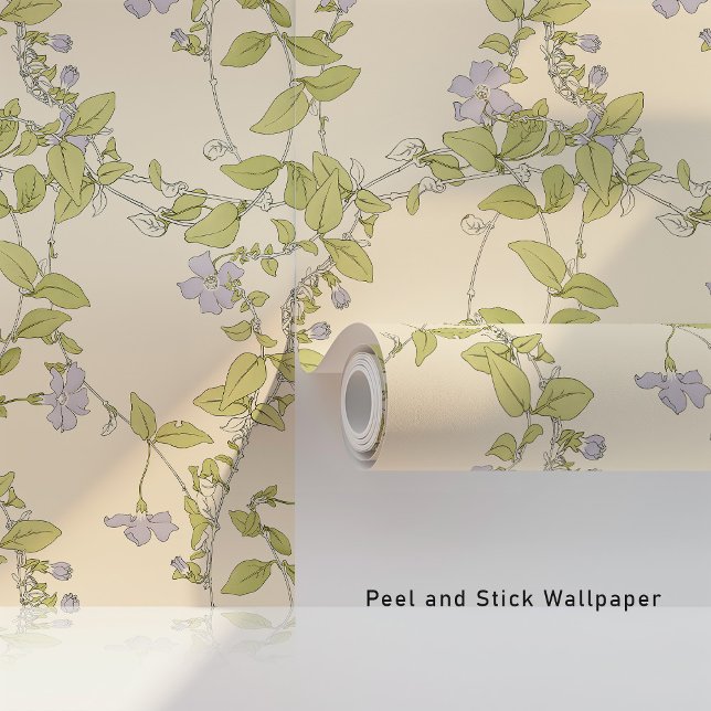 Papier Peint Graceful Periwinkle Peel & Stick Motif botanique (Créateur téléchargé)