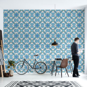 papier peint Grand Danois bleu noir blanc 