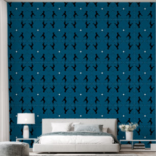 papier peint Grand Danois bleu noir blanc