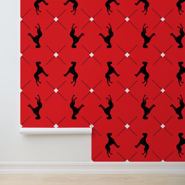 Papier peint Grand Danois Rouge Noir Blanc  (Application)
