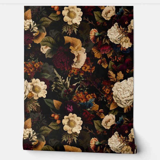 Papier Peint Grand Maximalisme millénaire Moody Florals Wallpa (Déroulement)