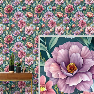 Papier Peint Grandes Fleurs Florales Roses Audacieuses & Belles
