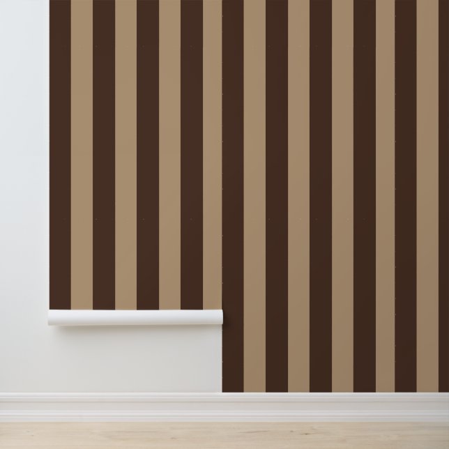 Papier Peint Gras Élégant Brown foncé rayures beige (Application)