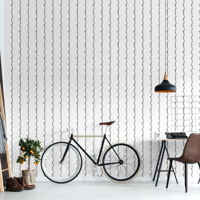 Papier Peint Grass de blé noir et blanc rayé (Créateur téléchargé)