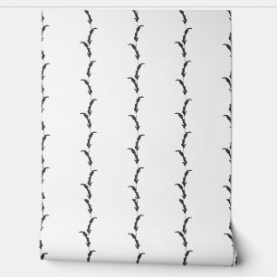 Papier Peint Grass de blé noir et blanc rayé