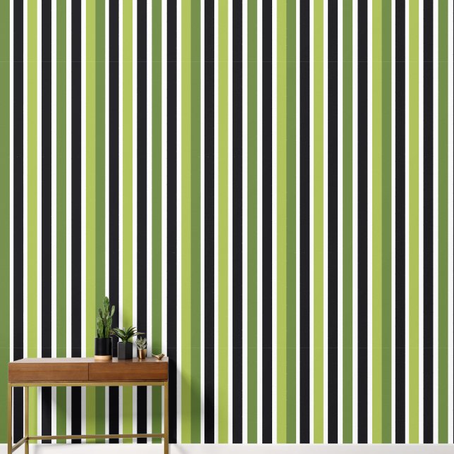 Papier Peint Green Black Stripes (Couloir)