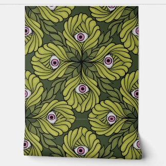 Papier Peint Green Eye Flower Éffrayant Halloween Imaginaire Ar