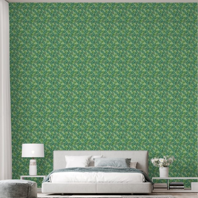 PAPIER PEINT GREEN FERNS FEUILLES SANS PARAMÈTRES (Chambre à coucher)