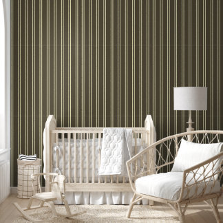 Papier Peint Green & White Striped Wallpaper 