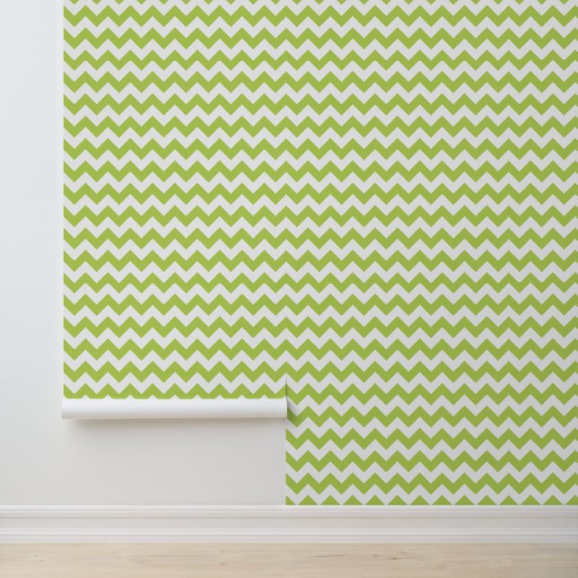 Papier Peint Green Zigzag, Green Chevron, Motif géométrique (Application)
