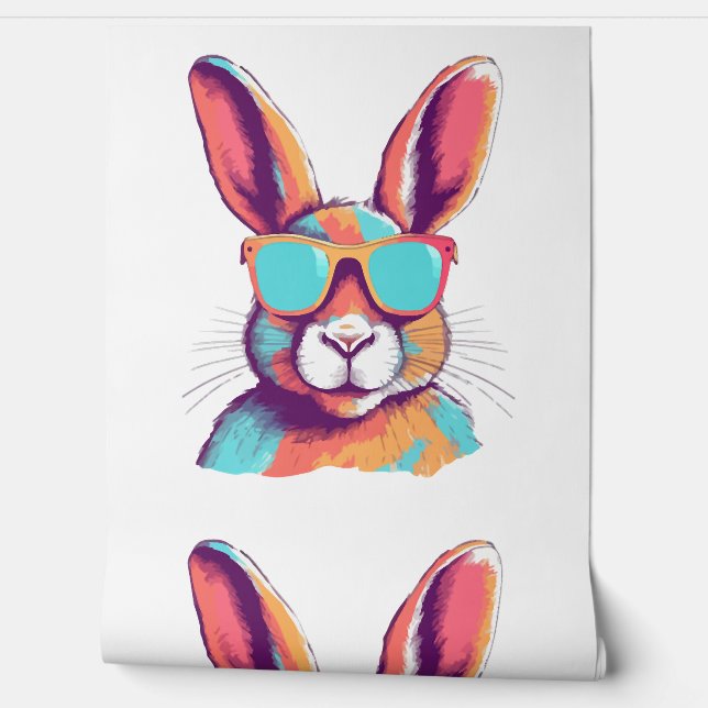 Papier Peint Greg le lapin avec des lunettes (Déroulement)
