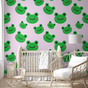 Papier Peint Grenouille Mignonne Souriant Rose