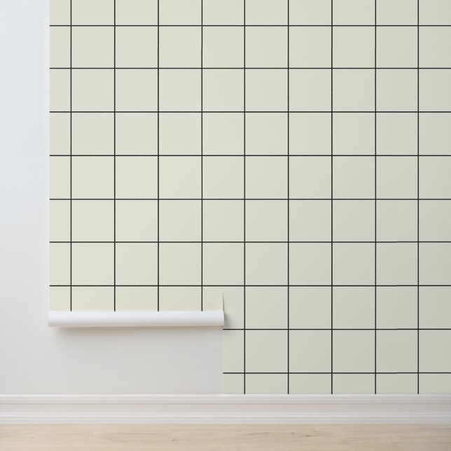 Papier Peint Grille tendance blanche ivoire 6" (Application)