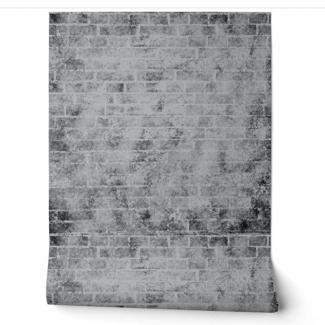 Papier peint gris brique en détresse mur moderne (Déroulement)