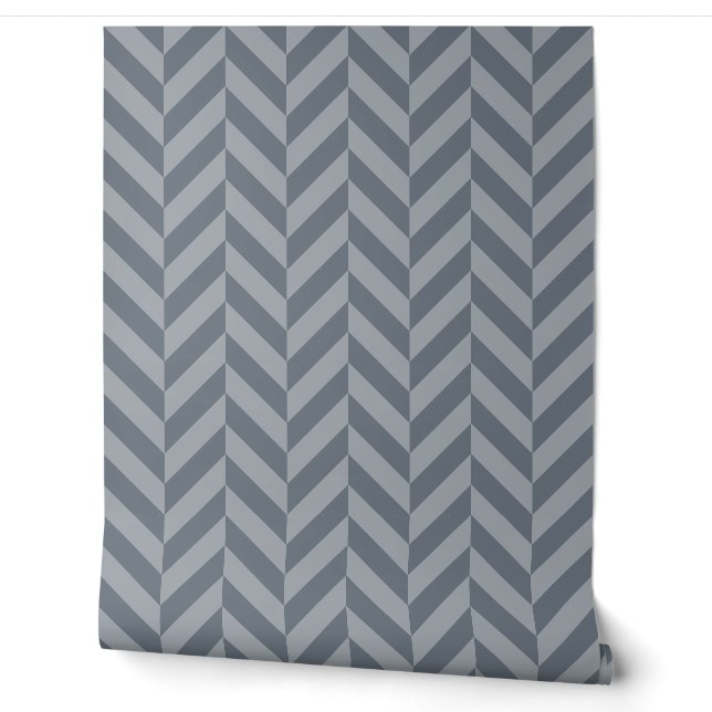 Papier Peint Gris Grande Chevron (Déroulement)
