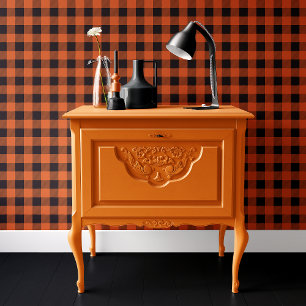 Papier Peint Halloween à plat de buffles orange et noir