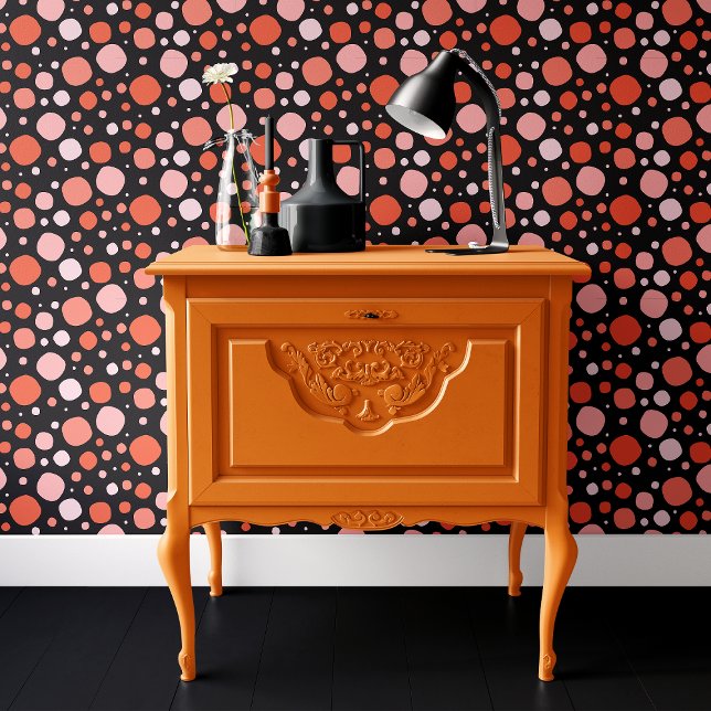Papier Peint Halloween à pois noir et orange (Créateur téléchargé)