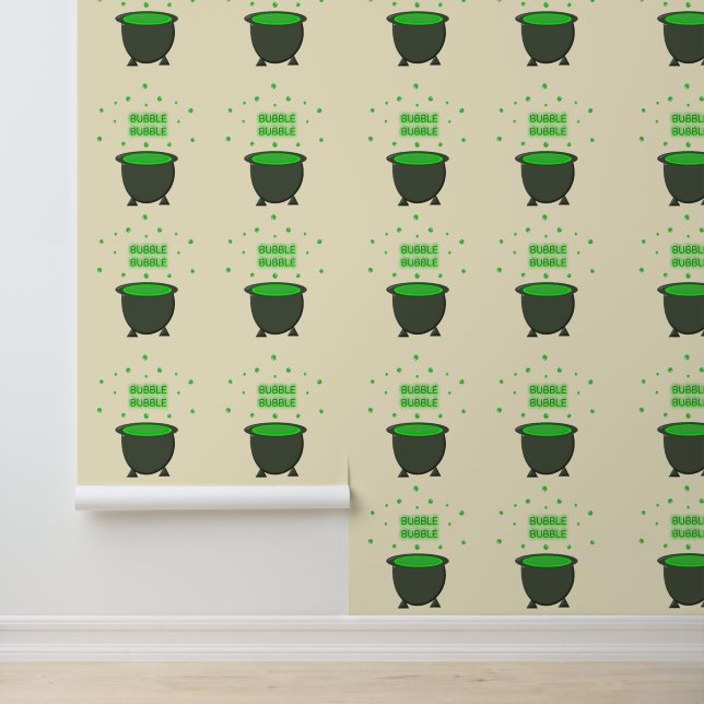 Papier Peint Halloween Cauldron et Bubbling Green Brew (Application)