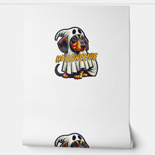 Papier Peint Halloweenie Drôle Halloween Dachshund Habillé Comm