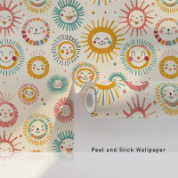 Happy Sun Blockprint Peel & Stick