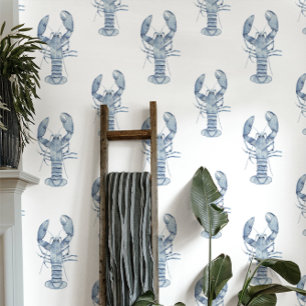 Papier Peint Harborside   Homard Bleu Nautical