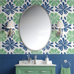 Papier Peint Harmonie des feuilles côtières - Bleu et Vert - Cô