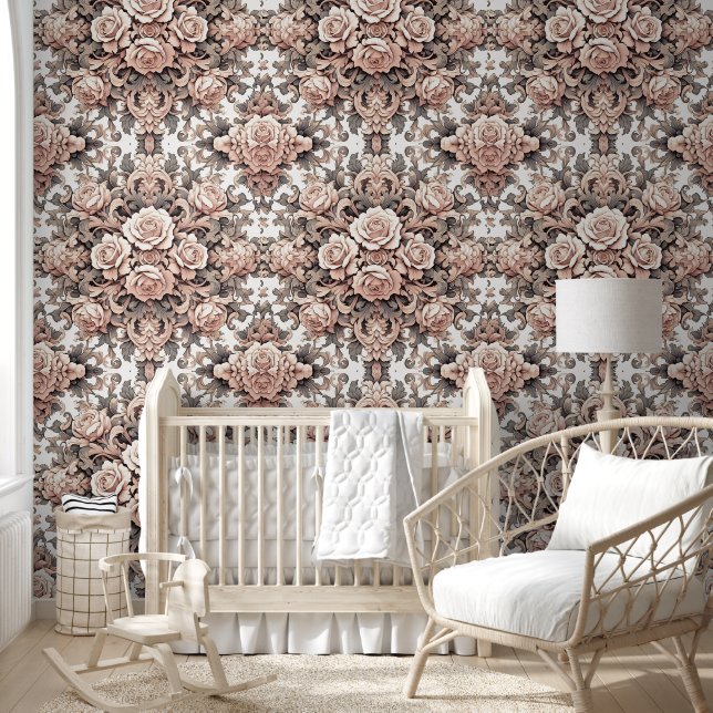 Papier Peint Harmonie florale rose pâle (Enfants)