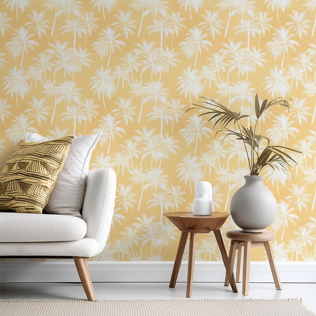 Papier Peint Hawaiian Palm Tree Silhouette Motif Gold ID1093 (Créateur téléchargé)