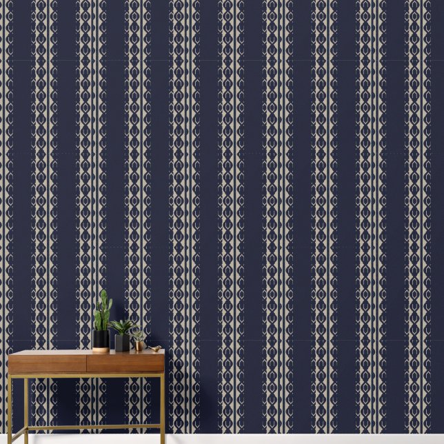 Papier Peint Heritage Luxe (Indigo + Terre) Luxe (Couloir)