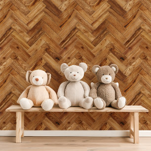 Papier Peint Herringbone de chêne de miel