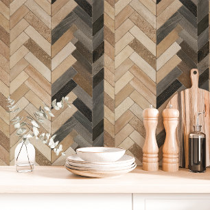 Papier Peint Herringbone de ton neutre Chevron