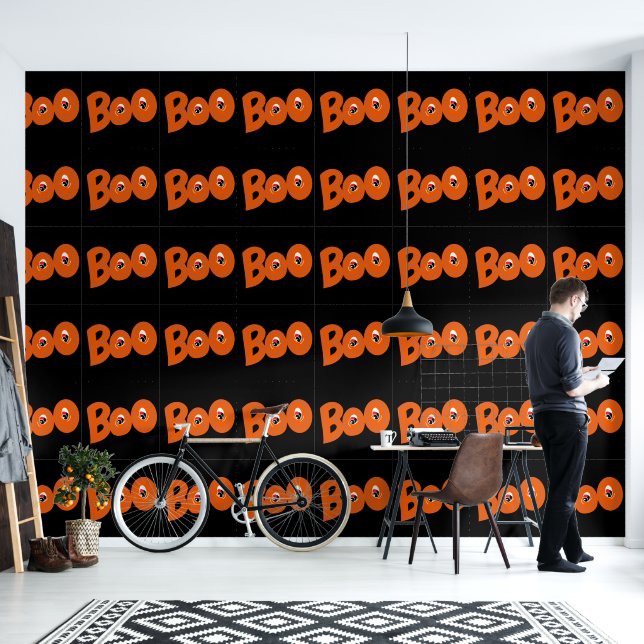 Papier Peint Hey Boo Je T'Ai Craigné Aussi Typographie Dessin A (Salon)