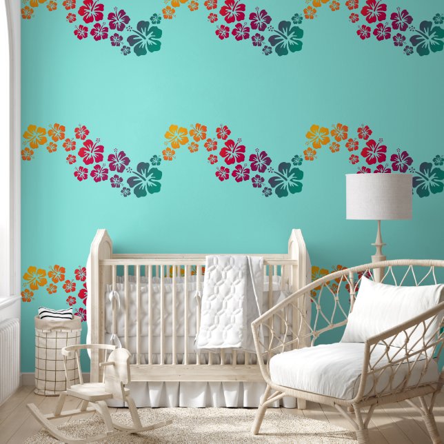 Papier Peint Hibiscus - Décor Fleur 2 (Enfants)